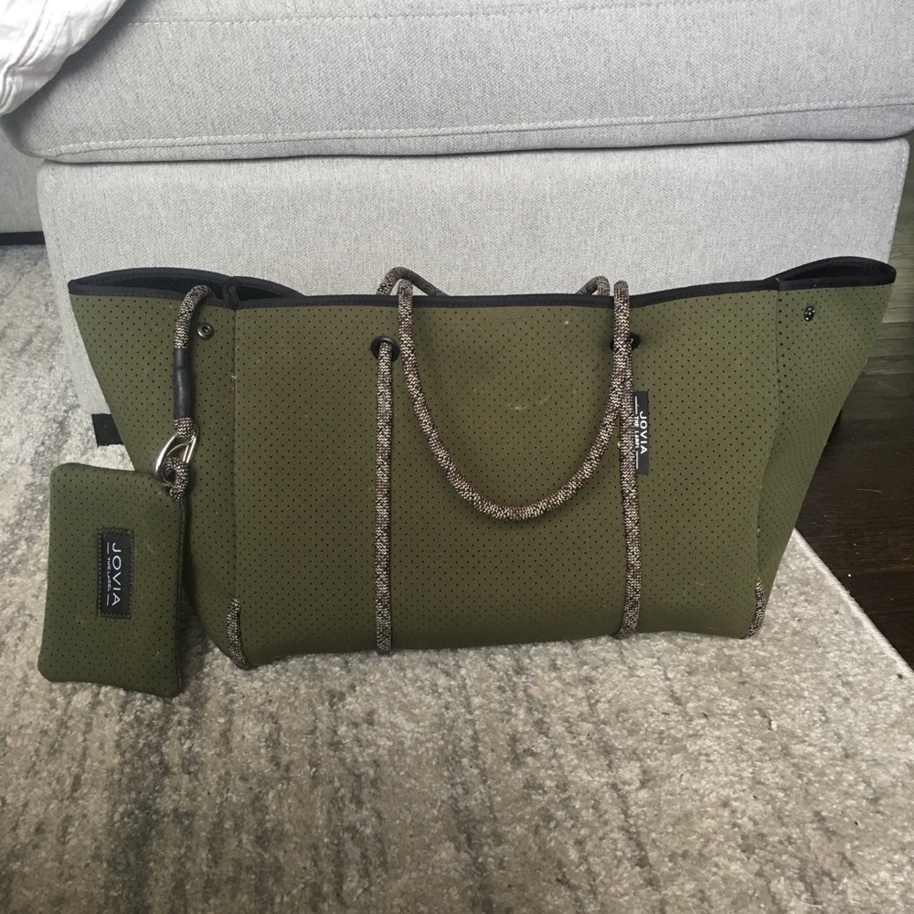 Olive green jersey bag